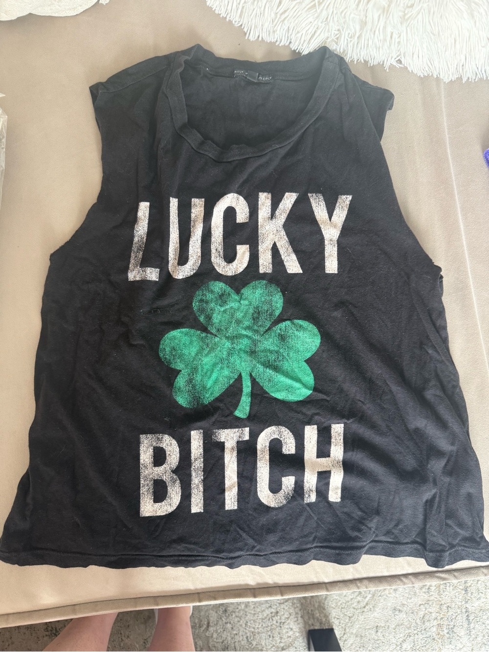 St Patrick’s day shamrock muscle tee